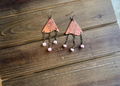 Hammered Abstract Copper Earrings
