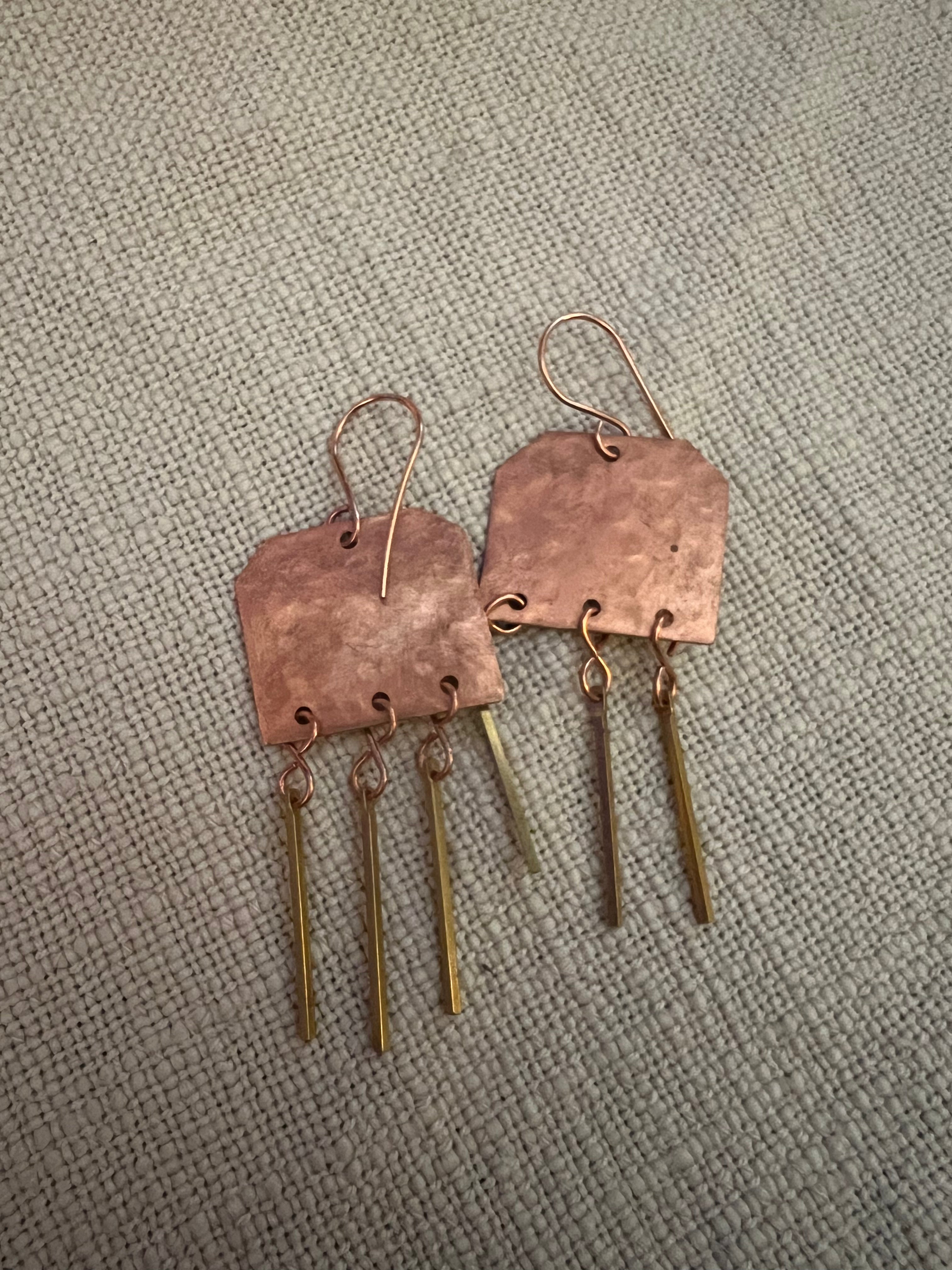 Brass Copper Jellies Earrings