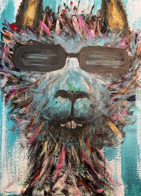 Psychedelic Llama Painting